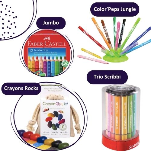 En maternelle : des crayons de taille raisonnable...